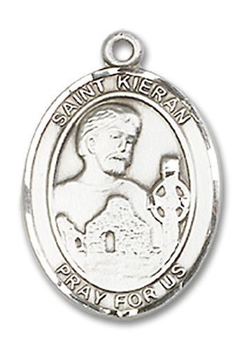 Extel Medium Oval Sterling Silver St. Kieran Medal, Made in USA