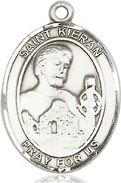 Extel Medium Oval Sterling Silver St. Kieran Medal, Made in USA
