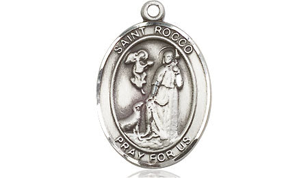 Extel Medium Oval Pewter St. Rocco Medal, Made in USA