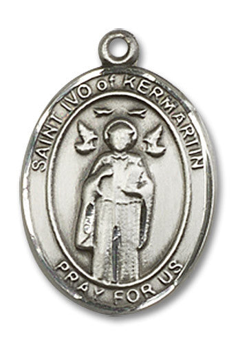 Extel Medium Oval Sterling Silver St. Ivo Medal, Made in USA