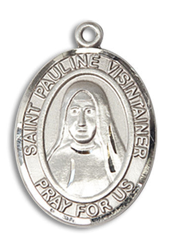 Extel Medium Oval Sterling Silver St. Pauline Visintainer Medal, Made in USA
