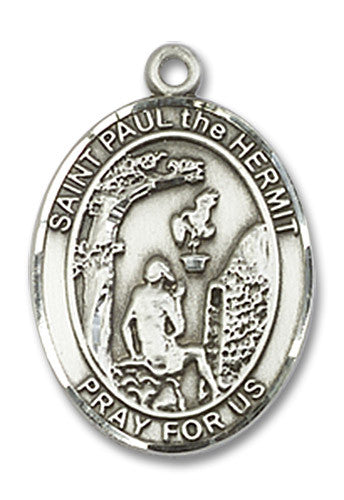 Extel Medium Oval Sterling Silver Paul the Hermit Medal, Made in USA