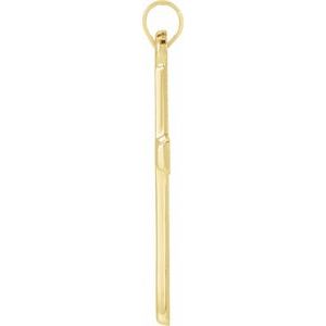 Extel Medium 14K Yellow Gold Religious Cross Pendant Charm