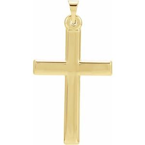 Extel Medium 14K Yellow Gold Religious Cross Pendant Charm
