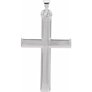 Extel Medium 14K White Gold Religious Cross Pendant Charm