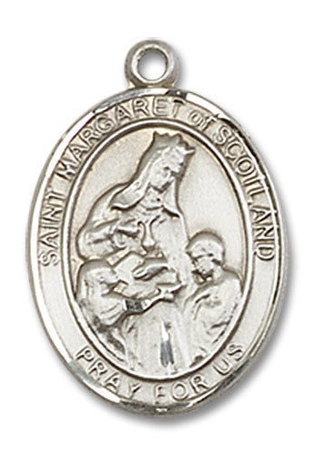 Extel Medium Oval Sterling Silver St. Margaret of Scotland Medal, Made in USA