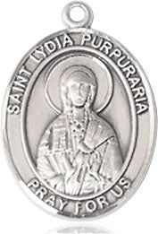 Extel Medium Oval Sterling Silver St. Lydia Purpuraria Medal, Made in USA