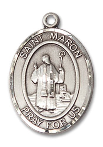 Extel Medium Oval Sterling Silver St. Maron Medal, Made in USA