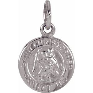 Extel Small Sterling Silver Womens Religious St. Christopher Medal