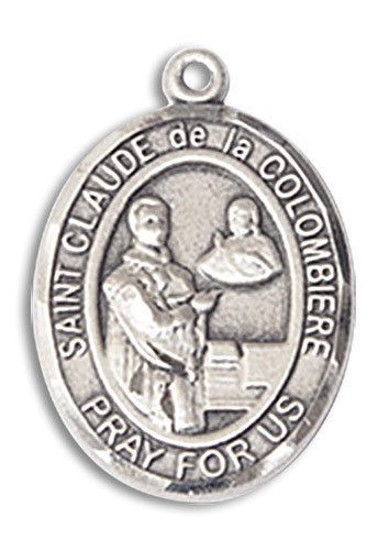 Extel Medium Oval Sterling Silver St. Claude de la Colombiere Medal, Made in USA