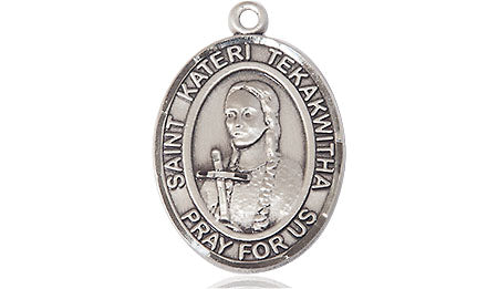 Extel Medium Oval Pewter St. Kateri Tekakwitha Medal, Made in USA