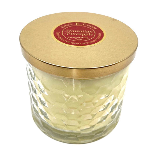 Circle E Candles, Hawaiian Pineapple Scent, Medium Size Jar Candle, 17oz, 2 Wicks
