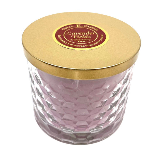 Circle E Candles, Lavender Fields Scent, Medium Size Jar Candle, 17oz, 2 Wicks