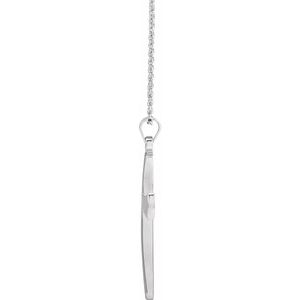 Extel Large 14K White Gold Religious Cross Pendant Charm Necklace