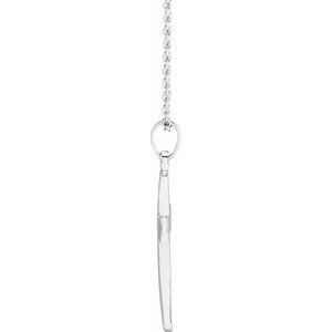 Extel Medium 14K White Gold Religious Cross Pendant Charm
