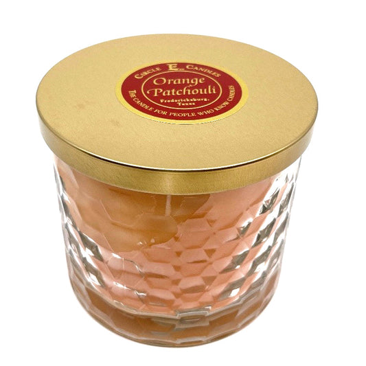 Circle E Candles, Orange Patchouli Scent, Medium Size Jar Candle, 17oz, 2 Wicks