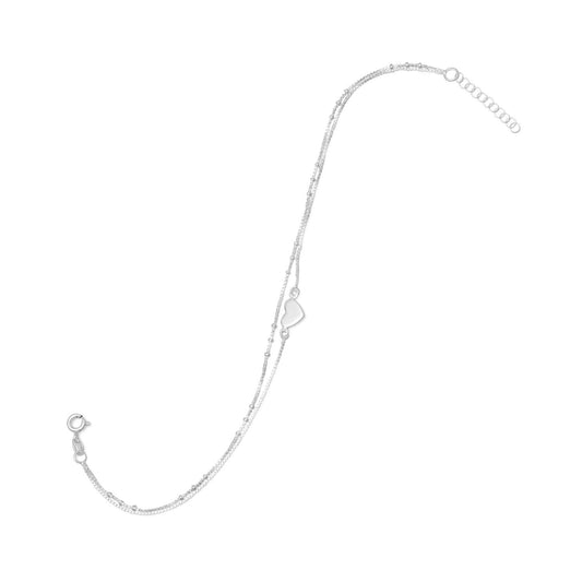Extel 11" + 1" Double Strand Heart Anklet
