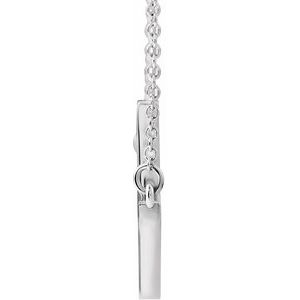 Extel Large 14K White Gold Womens Sideways Cross Necklace