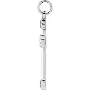 Extel Medium 14K White Gold Cross Pendant Charm Made in USA