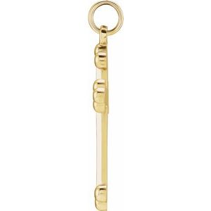 Extel Medium 14K Yellow Gold Cross Pendant Charm Made in USA