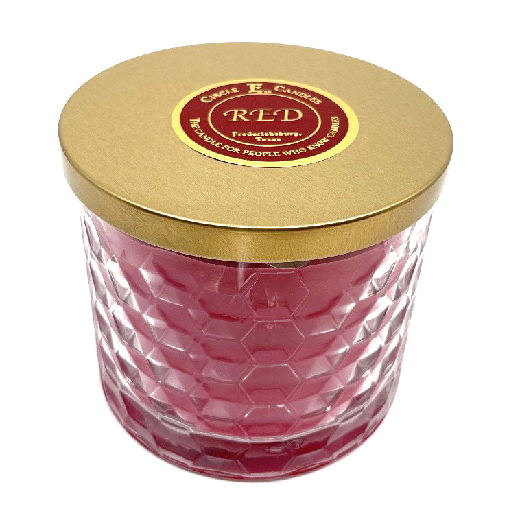 Circle E Candles, Red Scent, Medium Size Jar Candle, 17oz, 2 Wicks