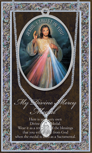 Jesus And Mary Pewter Medal Pendant With Chain Made In USA
