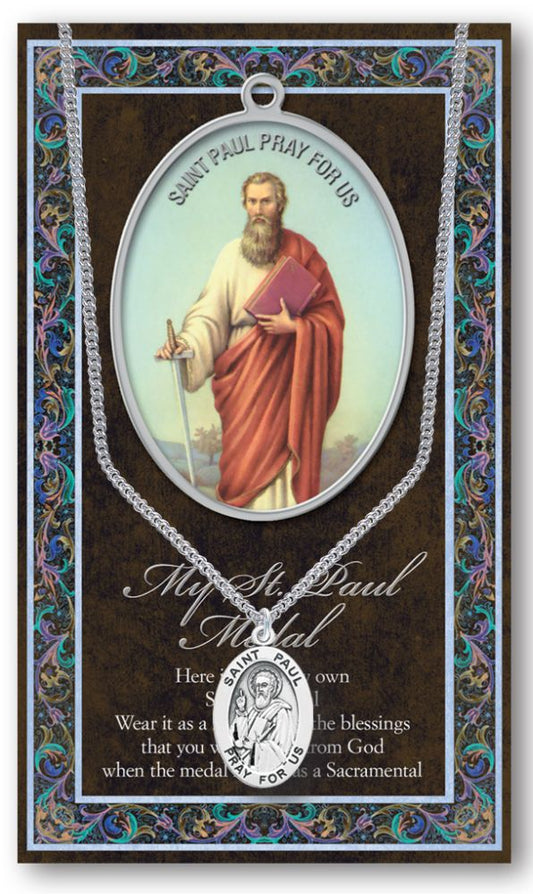 St. Paul Pewter Medal Pendant with Chain Made in USA