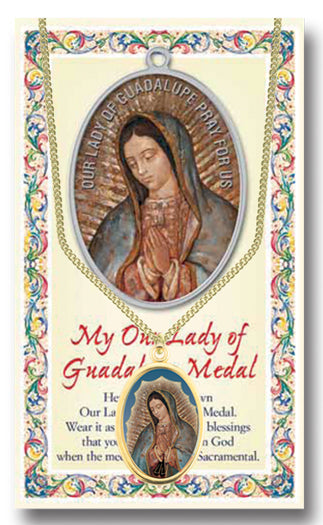 Our Lady of Guadalupe Epoxied Medal Pendant Necklace 18 Inch