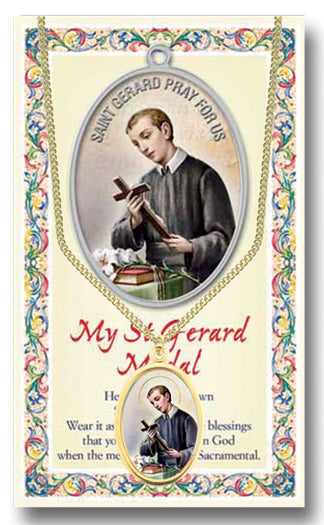 Saint Gerard Epoxied Patron Saint Medal Pendant Necklace