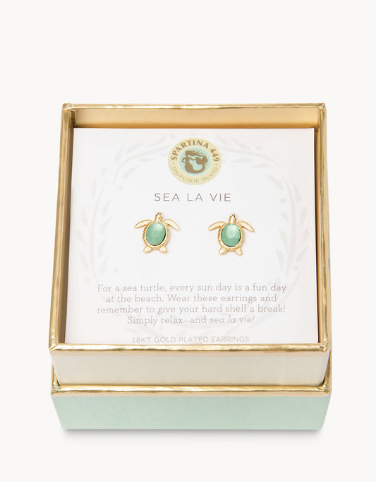 Spartina Sea La Vie Stud Earrings Sea Turtle Charm Jewelry