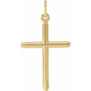 Extel Medium 14K Yellow Gold Mens Womens Religious Cross Pendant