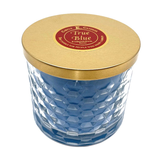 Circle E Candles, True Blue Scent, Medium Size Jar Candle, 17oz, 2 Wicks