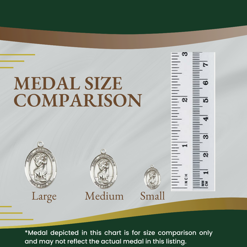 Patron Saint Medal Size Comparison Small Medium Large