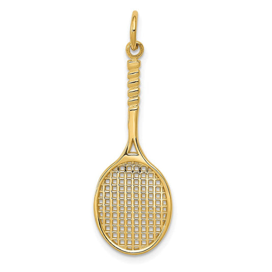 Extel Large 14k Gold Tennis Racquet Charm Made in USA