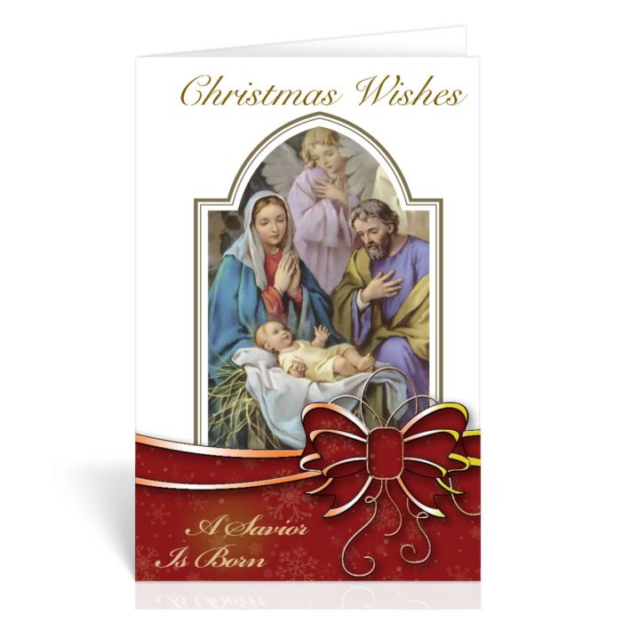 Catholic Nativity with an Angel Christmas Greeting Cards Boxed