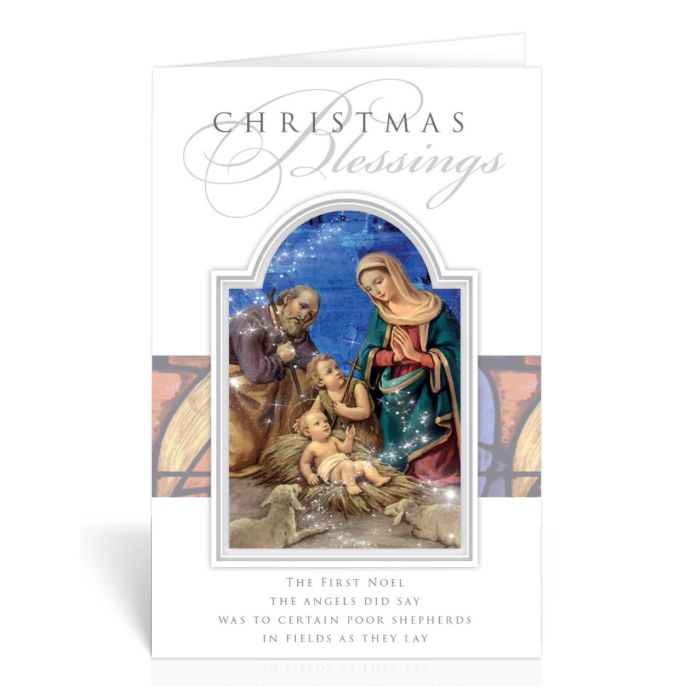Catholic Nativity with a Drummer Boy Christmas Greeting Cards Boxed, Pack of 10 Cards