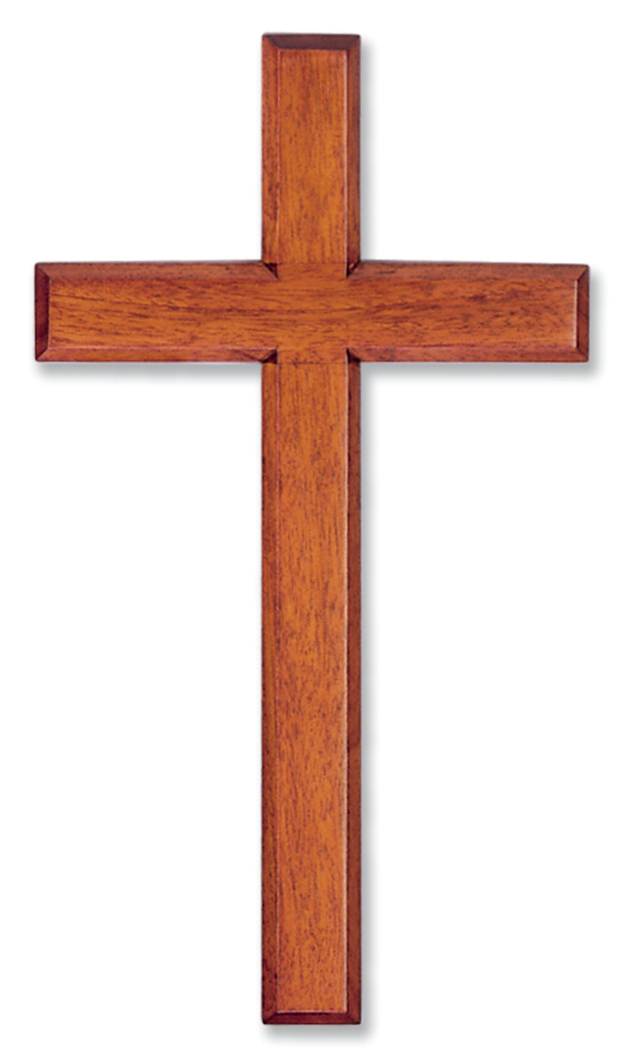 Large Plain Solid Mahogany Cross 12 Inch Wall Decor Piece