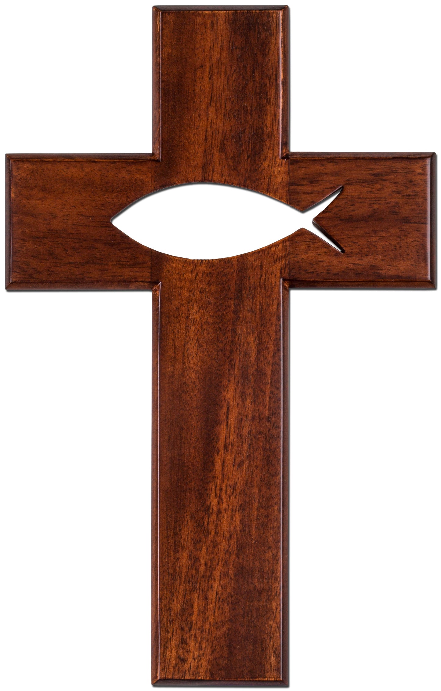 Large Solid Mahogany With Cut-Out Fish Decorative Piece