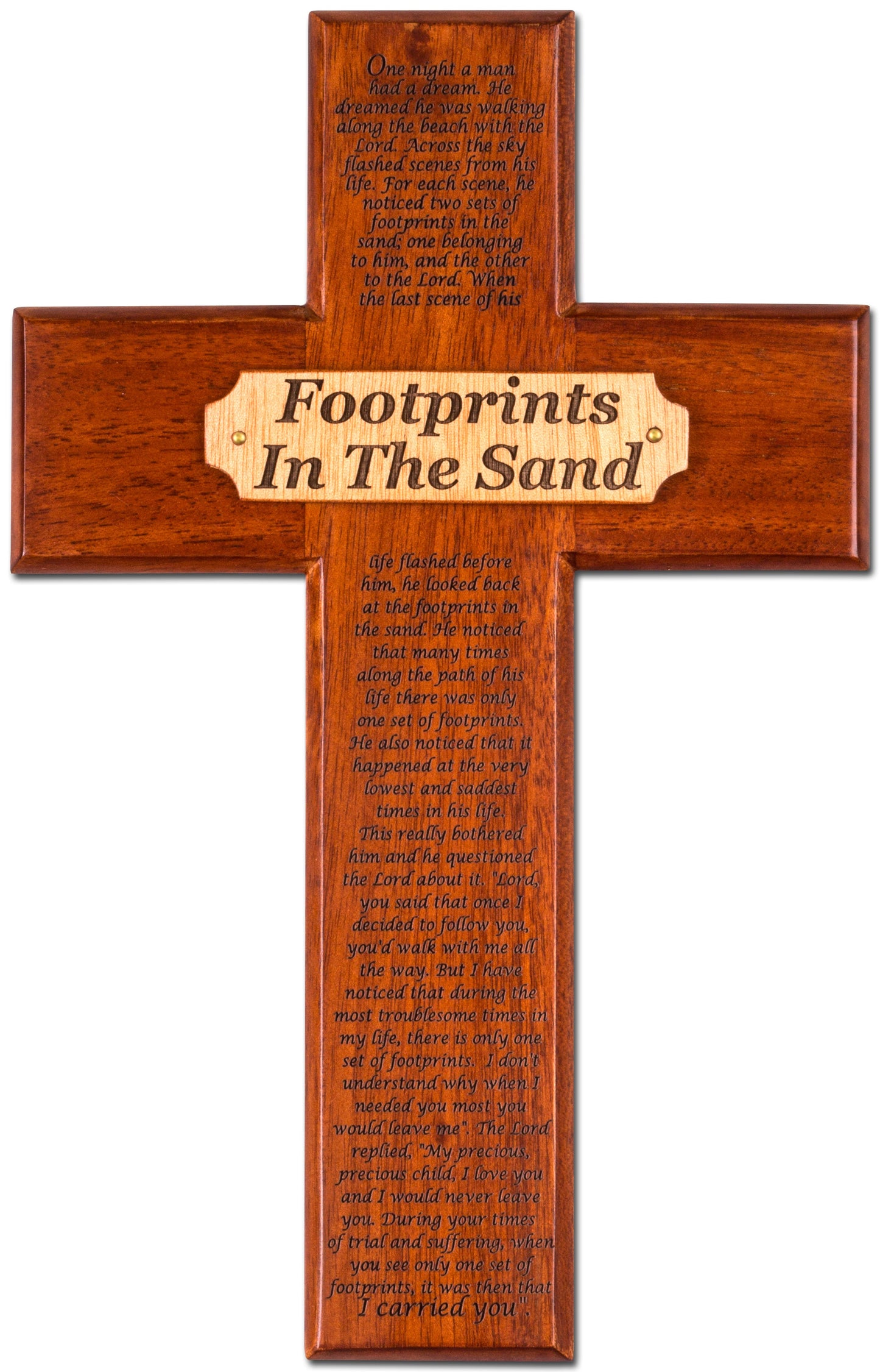 Large Solid Mahogany God Bless Our Home Cross 10 Inch Decor