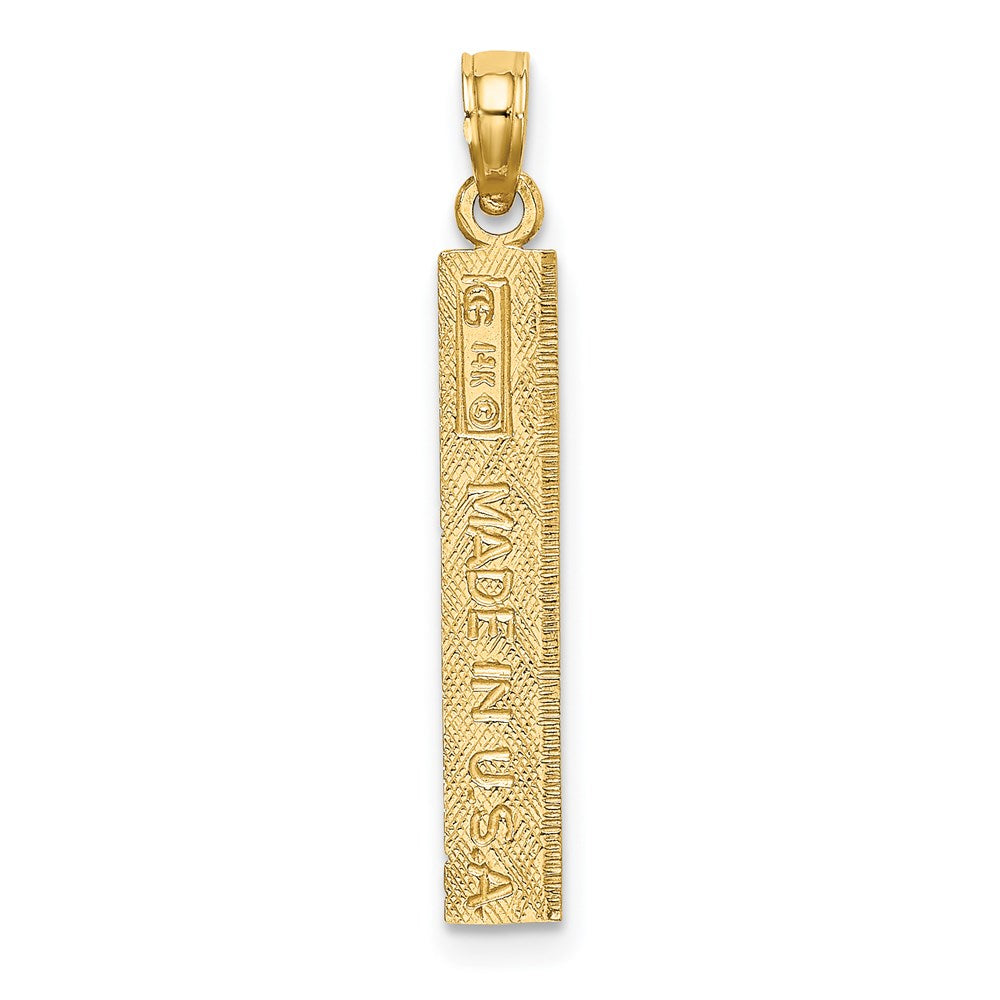 Extel Medium 14k Gold Six Inch Ruler Charm Made in USA
