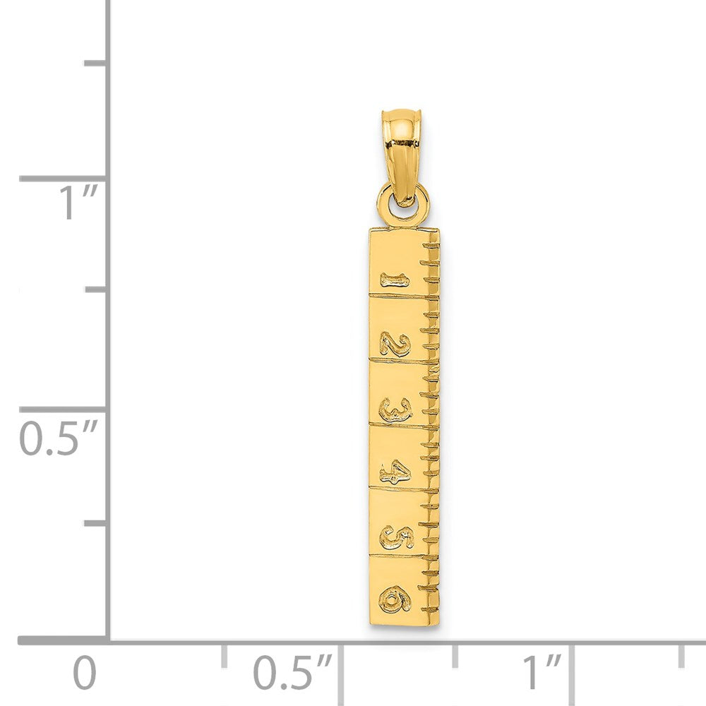 Extel Medium 14k Gold Six Inch Ruler Charm Made in USA