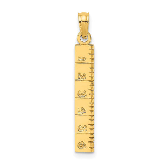 Extel Medium 14k Gold Six Inch Ruler Charm Made in USA