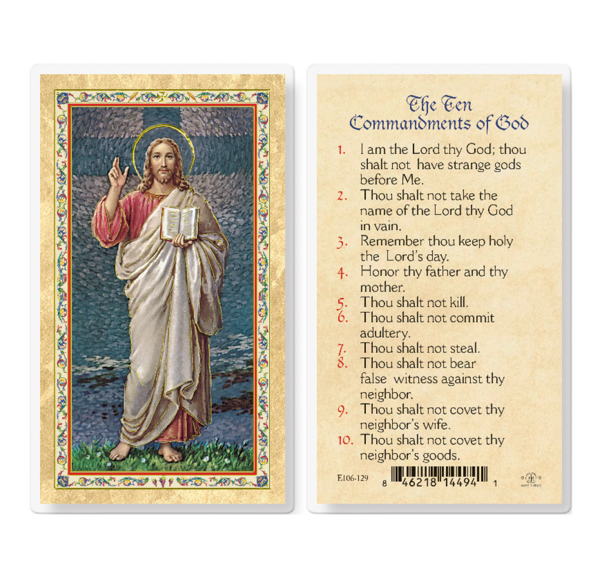 The Ten Commandments - Christs Blessing Holy Card Pack of 25