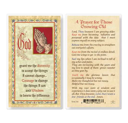 Prayer for Those Growing Old Gold-Stamped Laminated Holy Card