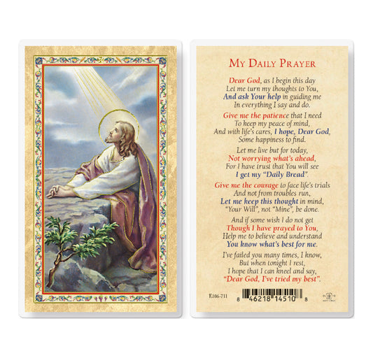 My Daily Prayer - Christ Garden Gold-Stamped Holy Card Pack of 25