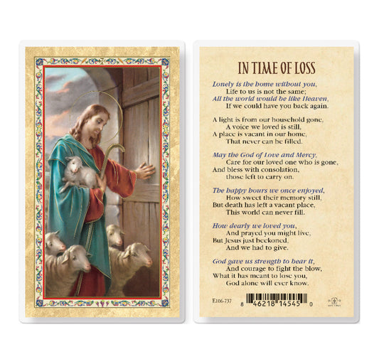 Prayer in Time of Loss Good Shepherd Catholic Holy Card Pack of 25