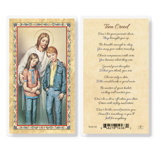 Teen Creed - Christ Comforter Gold-Stamped Holy Card Pack of 25