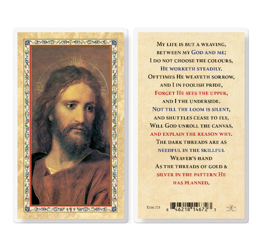 My Life Is But A Weaving HOC Gold-Stamped Holy Card Pack
