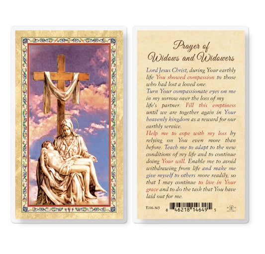 Prayer for Widows and Widowers Gold-Stamped Holy Card Pack of 25