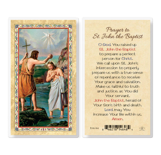 Prayer to St. John the Baptist Gold-Stamped Laminated Holy Card Pack of 25